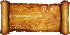 Paszternák Anna névjegykártya